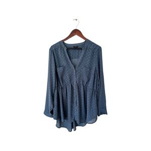 Torrid blue gray, long sleeve women’s blouse